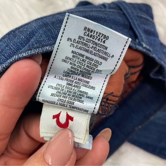 True Religion Women's Becca Midrise Bootcut Blue Size 26 Distressed - Picture 8 of 14